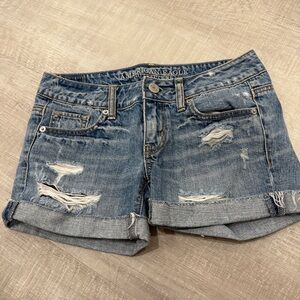 American Eagle Outfitters Distressed Blue Jean Shorts